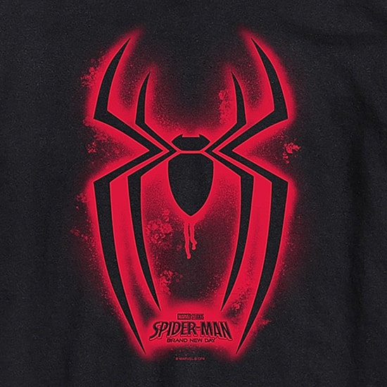 Brand New Day Spray Paint Spider Mens Crew Neck Short Sleeve Regular Fit Spiderman Big and Tall Graphic T-Shirt