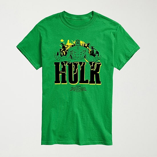 Brand New Day Hulk Mens Crew Neck Short Sleeve Regular Fit Hulk Spiderman Big and Tall Graphic T-Shirt