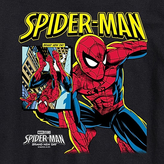 Brand New Day Comic Mens Crew Neck Short Sleeve Regular Fit Spiderman Big and Tall Graphic T-Shirt