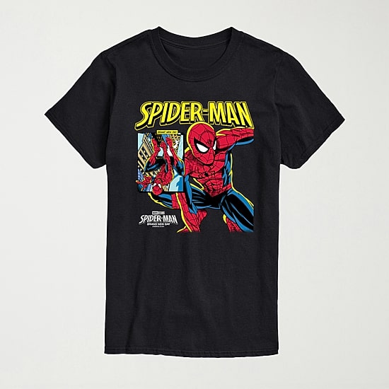 Brand New Day Comic Mens Crew Neck Short Sleeve Regular Fit Spiderman Big and Tall Graphic T-Shirt