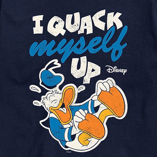 I Quack Myself Up Mens Crew Neck Short Sleeve Regular Fit Donald Duck Big and Tall Graphic T-Shirt