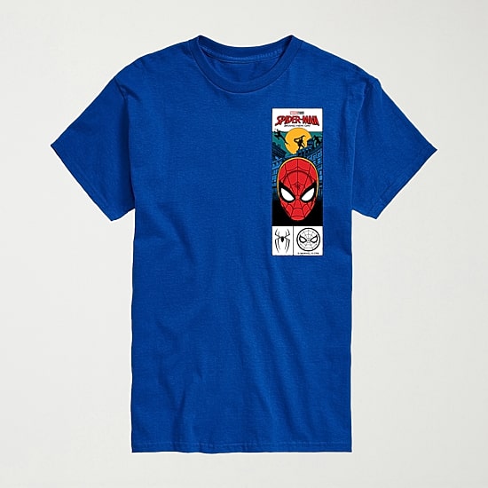 Brand New Day Comic Mens Crew Neck Short Sleeve Regular Fit Spiderman Big and Tall Graphic T-Shirt