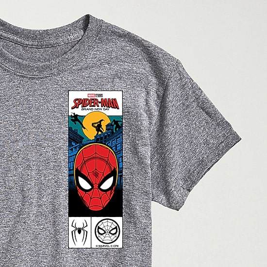 Brand New Day Comic Mens Crew Neck Short Sleeve Regular Fit Spiderman Big and Tall Graphic T-Shirt