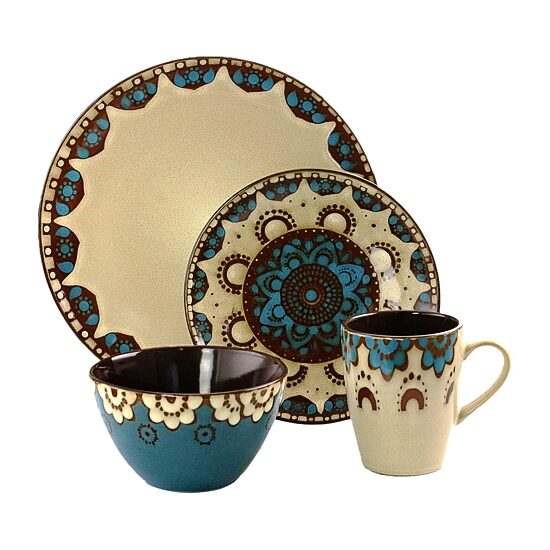 Elama Clay Heart 16-pc. Stoneware Dinnerware Set