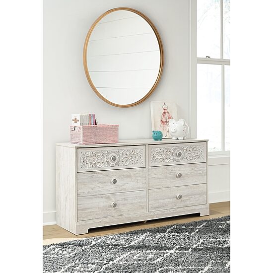 Signature Design by Ashley® Paxberry White Aged Pine 6-Drawer Dresser