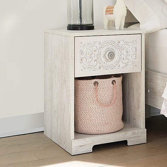 Signature Design by Ashley® Paxberry White Aged Pine 1-Drawer Nightstand
