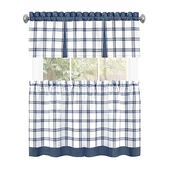 Achim Tate 3-pc. Rod Pocket Kitchen Curtains & Drapes Window Set