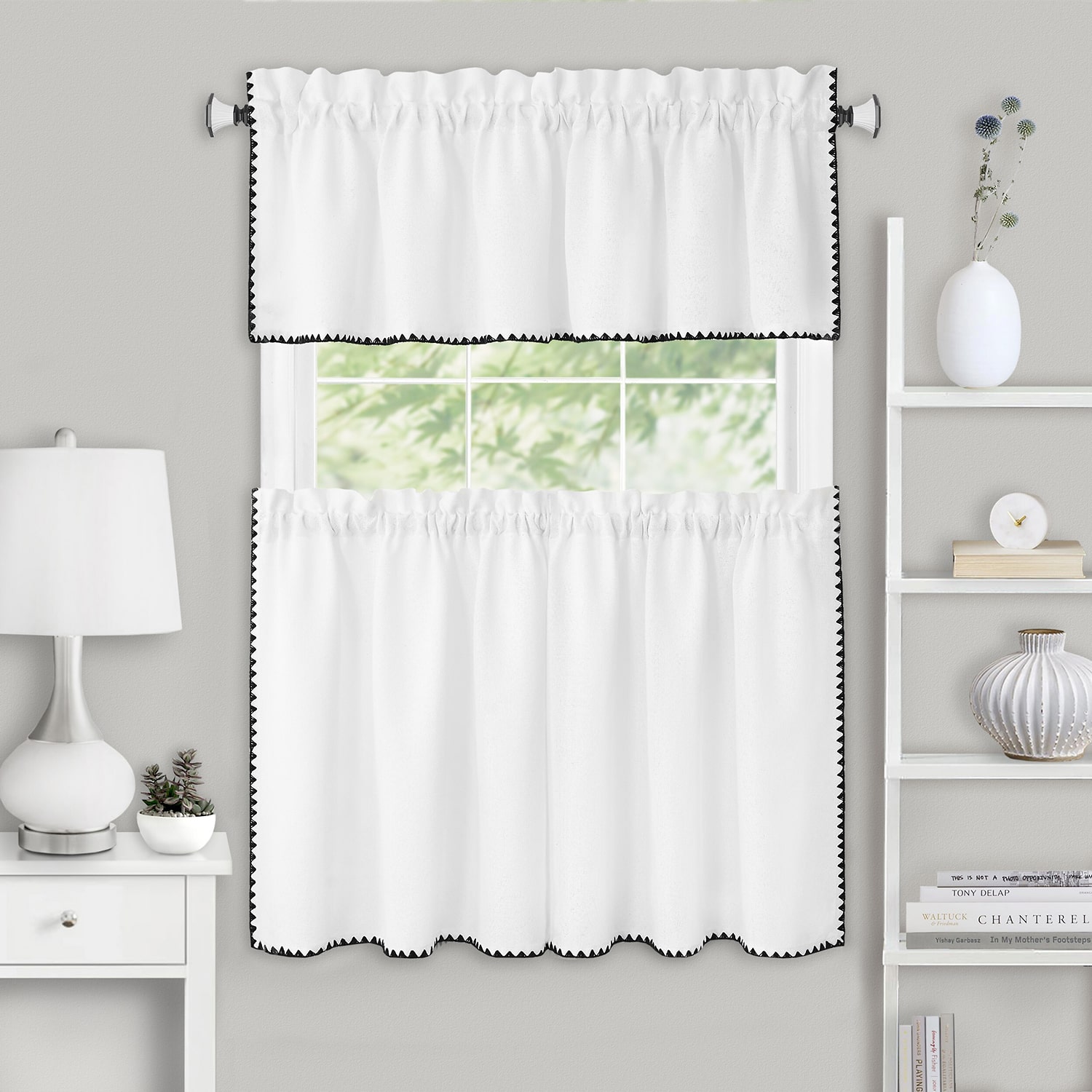 Achim Kendal 3-pc. Rod Pocket Kitchen Curtains & Drapes Window Set
