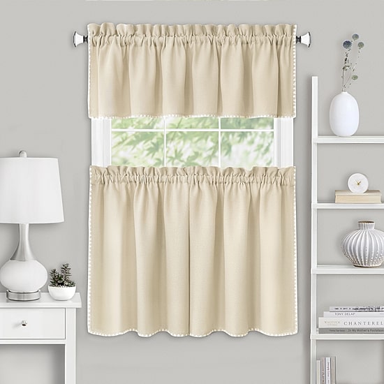 Achim Kendal 3-pc. Rod Pocket Kitchen Curtains & Drapes Window Set