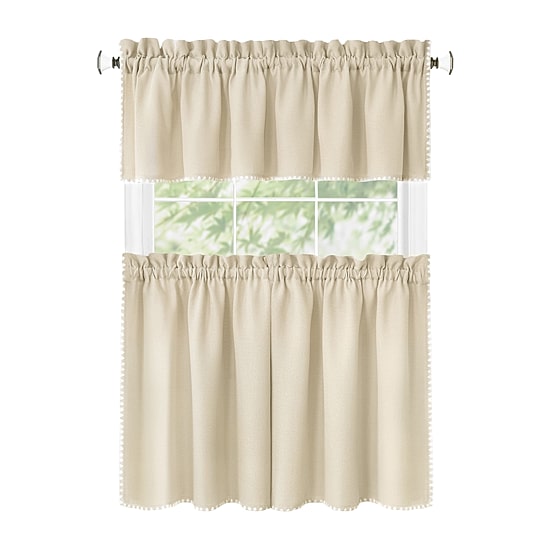 Achim Kendal 3-pc. Rod Pocket Kitchen Curtains & Drapes Window Set