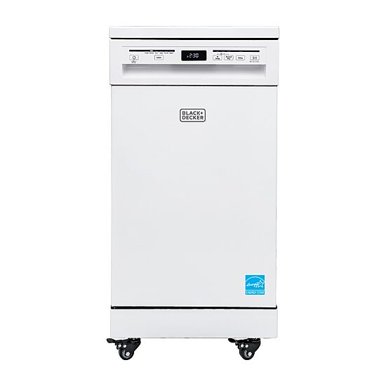 BLACK+DECKER Portable Dishwasher 18 inches Wide 8 Place Setting White