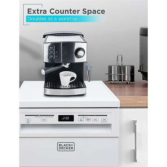 BLACK+DECKER Portable Dishwasher 18 inches Wide 8 Place Setting White