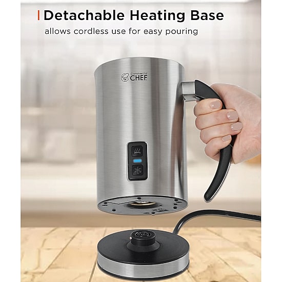 Commercial Chef Milk Frother Electric Milk Steamer Stainless Steel Automatic 120V