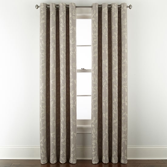 Linden Street Gwen Leaf Grommet Top Light-Filtering Single Curtain Panel