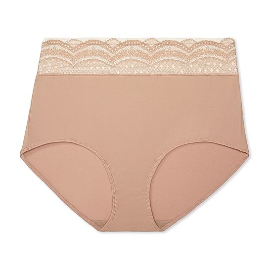 Warners® No Pinching No Problems® Dig-Free Comfort Waist with Lace Microfiber Brief RS7401P