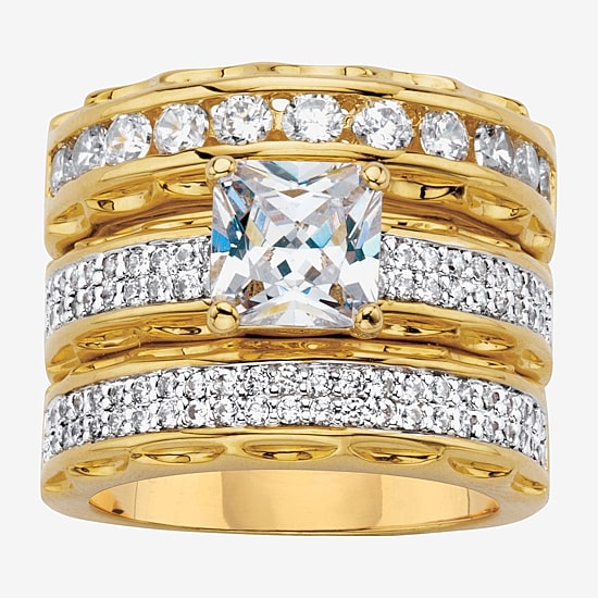Womens 3 CT. T.W. Cubic Zirconia 14K Gold Over Brass Bridal Set