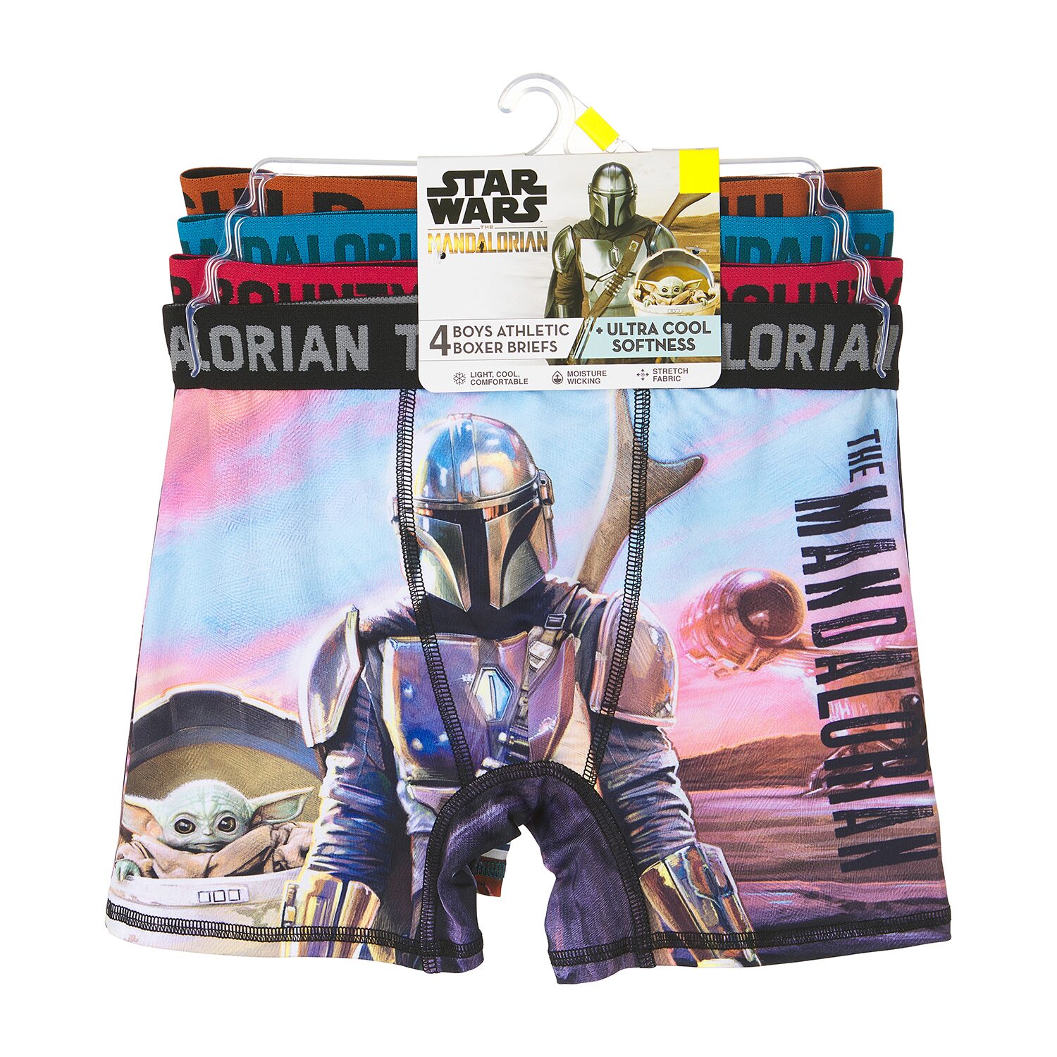 Mandalorian Big Kid Boys Star Wars 4 Pack Boxer Briefs Bbp5039