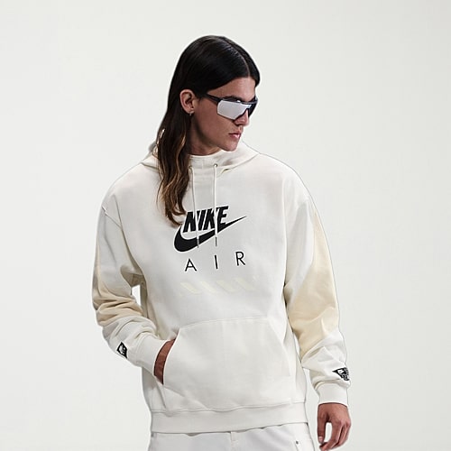 Nike Mens Long Sleeve Active Hoodie, Large, White