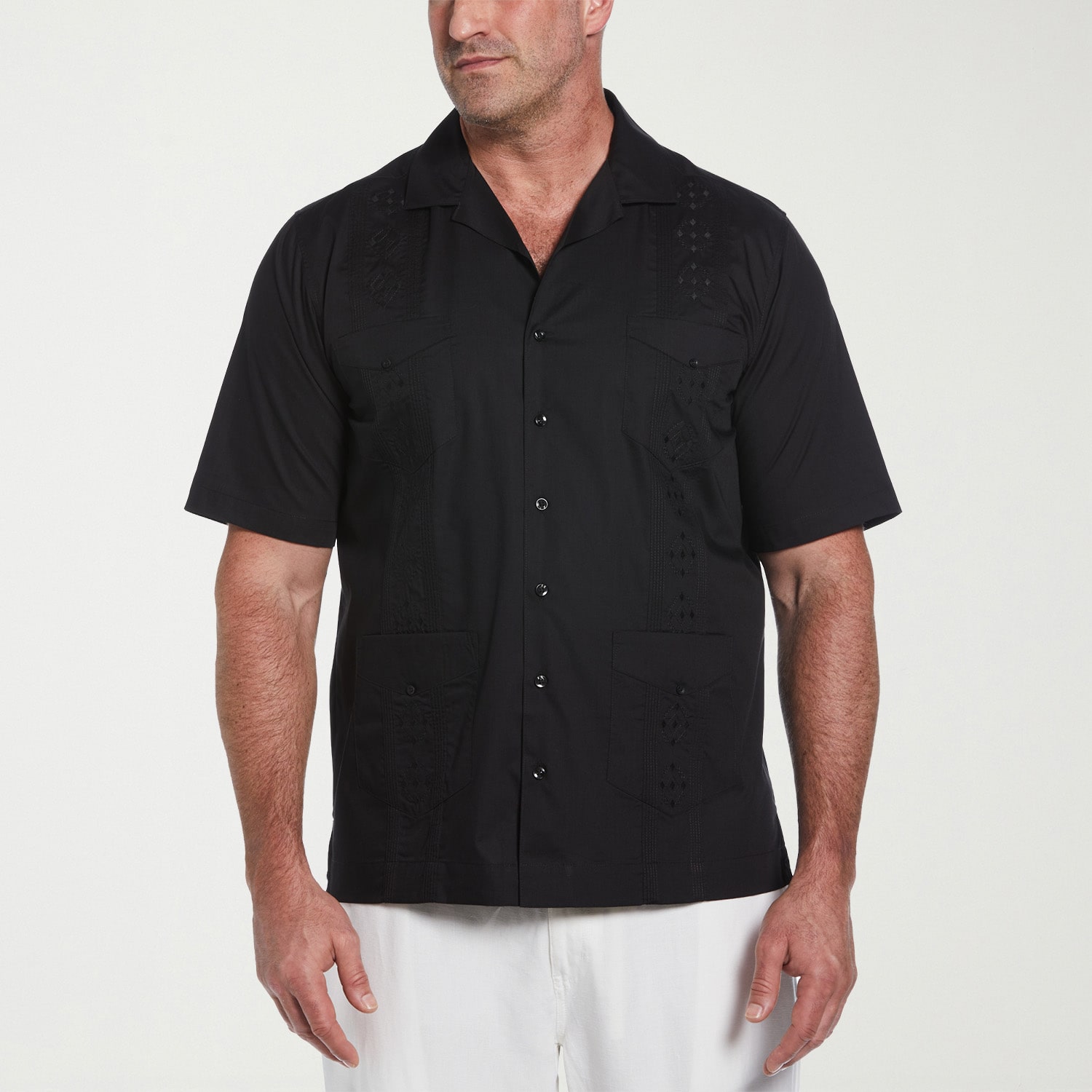 Cubavera Mens Short Sleeve Regular Fit Big and Tall Button-Down Shirt