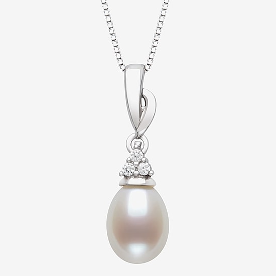 Womens White Cultured Freshwater Pearl 2-pc. Pendant Necklace Set