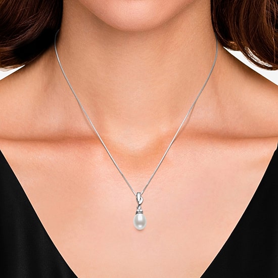 Womens White Cultured Freshwater Pearl 2-pc. Pendant Necklace Set