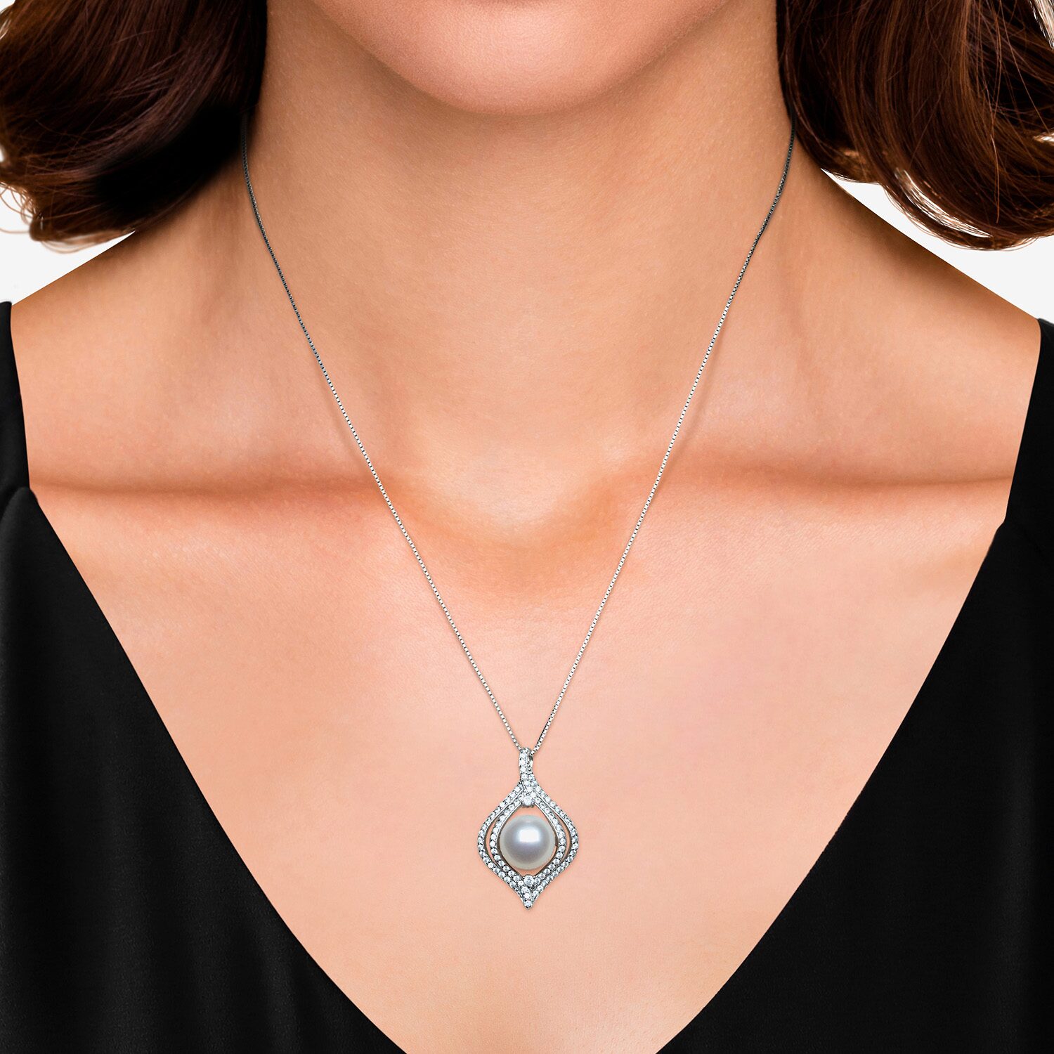 Womens White Cultured Freshwater Pearl Sterling Silver 18 Inch Pendant Necklace