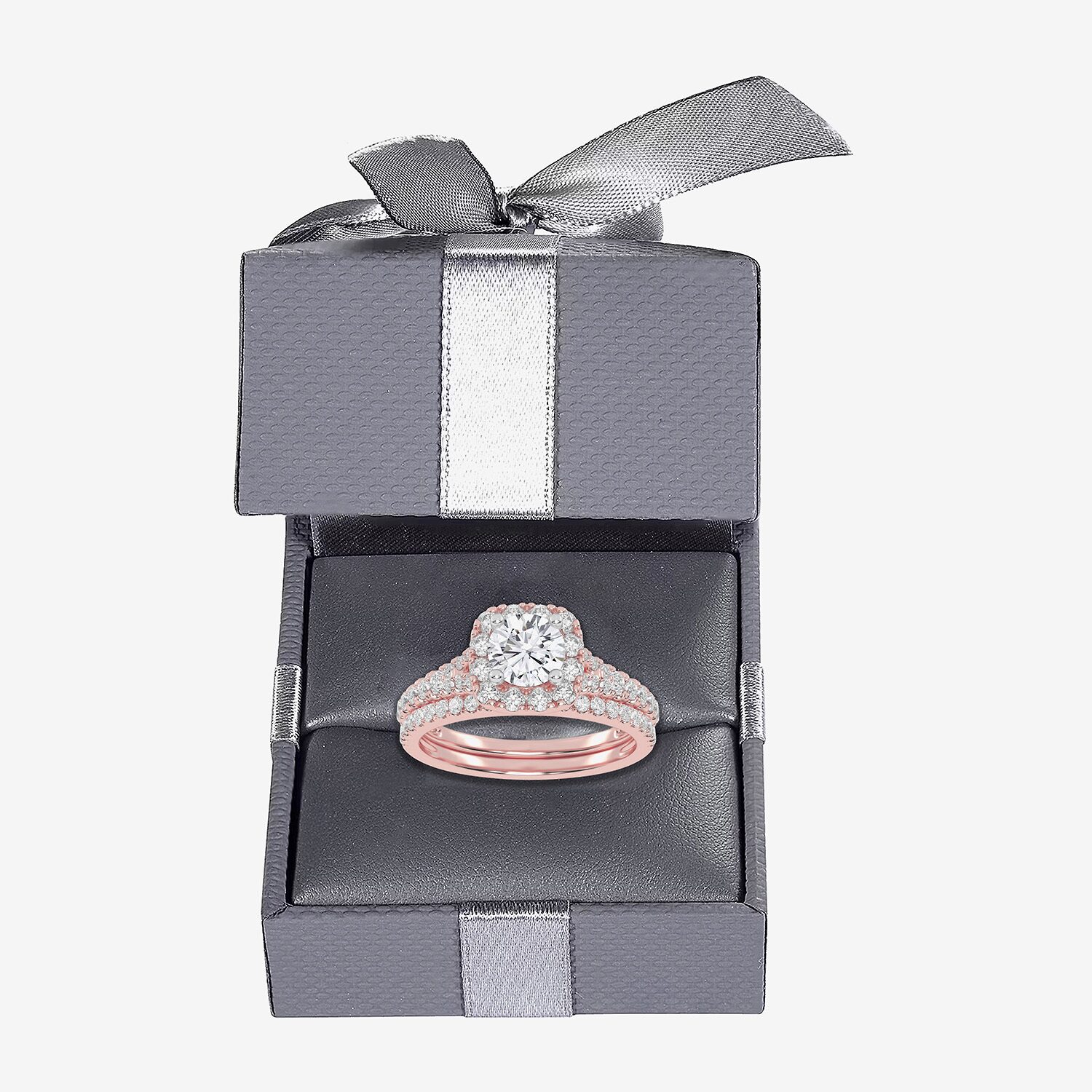 1 CT.T.W. (G / VS2-SI1) Lab-Grown Diamond Cushion Halo Wedding Engagement Ring 10K Gold