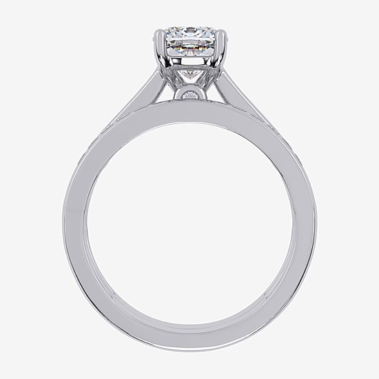 (G / Vs2-Si1) Womens 1 1/2 CT. T.W. Lab Grown White Diamond 10K Gold Round Side Stone Bridal Set