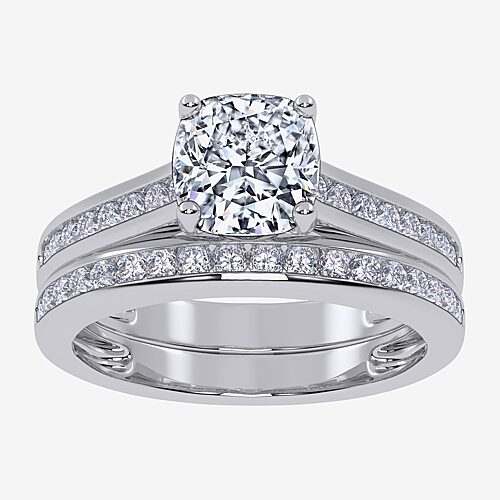 (G / Vs2-Si1) Womens 1 1/2 CT. T.W. Lab Grown White Diamond 10K Gold Round Side Stone Bridal Set, 9, White
