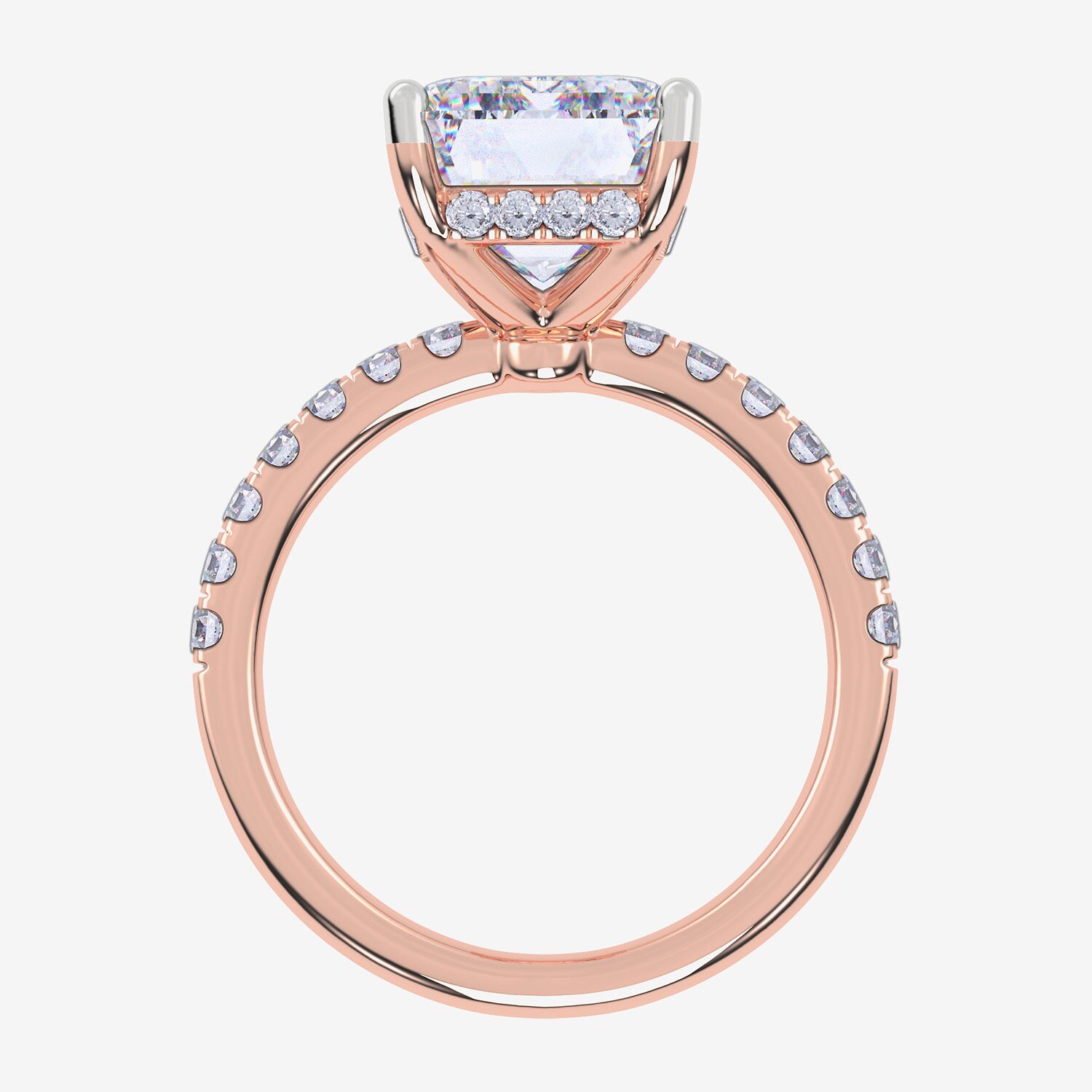 Womens 5 1/2 CT. T.W. Lab Grown White Diamond 14K Gold Side Stone Engagement Ring