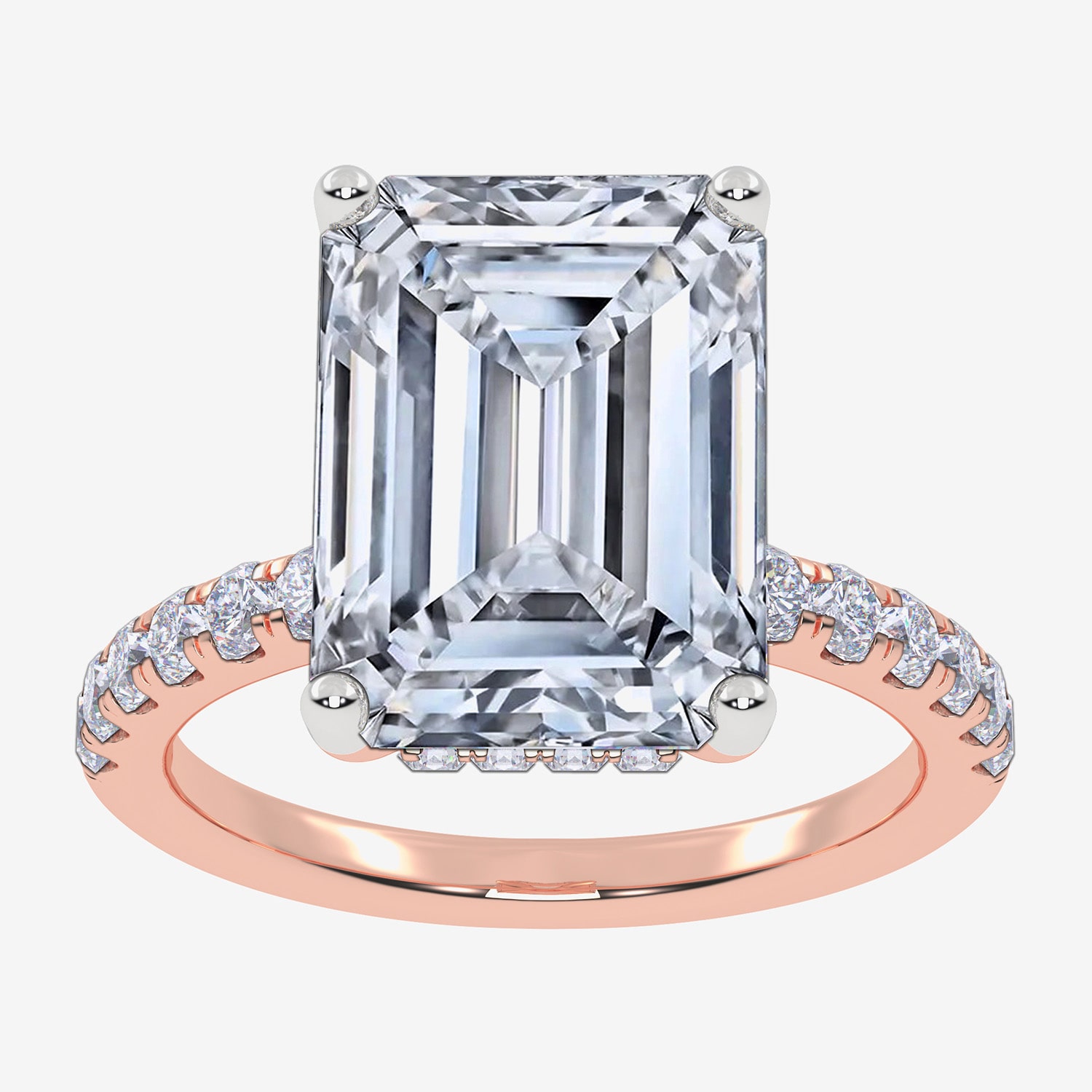 Womens 5 1/2 CT. T.W. Lab Grown White Diamond 14K Gold Side Stone Engagement Ring