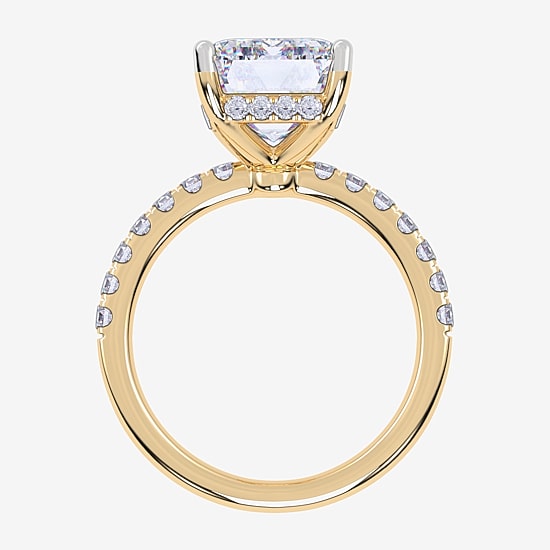 Womens 5 1/2 CT. T.W. Lab Grown White Diamond 14K Gold Side Stone Engagement Ring