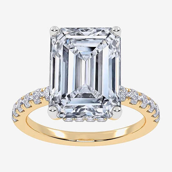 Womens 5 1/2 CT. T.W. Lab Grown White Diamond 14K Gold Side Stone Engagement Ring