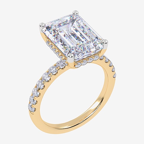 Womens 5 1/2 CT. T.W. Lab Grown White Diamond 14K Gold Side Stone Engagement Ring