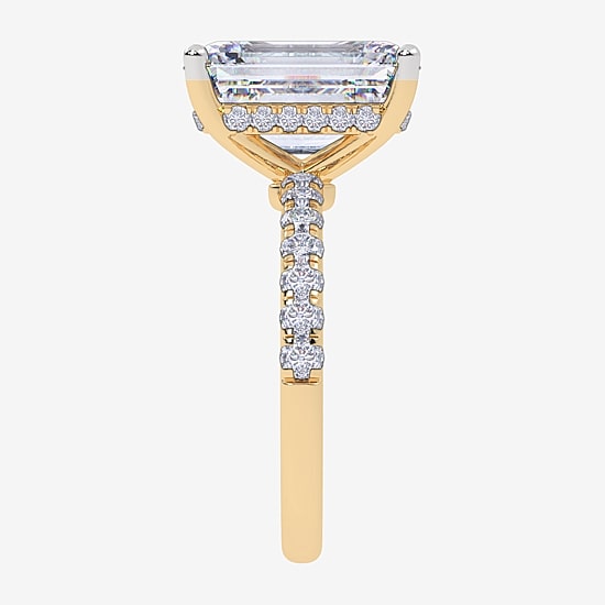 Womens 5 1/2 CT. T.W. Lab Grown White Diamond 14K Gold Side Stone Engagement Ring