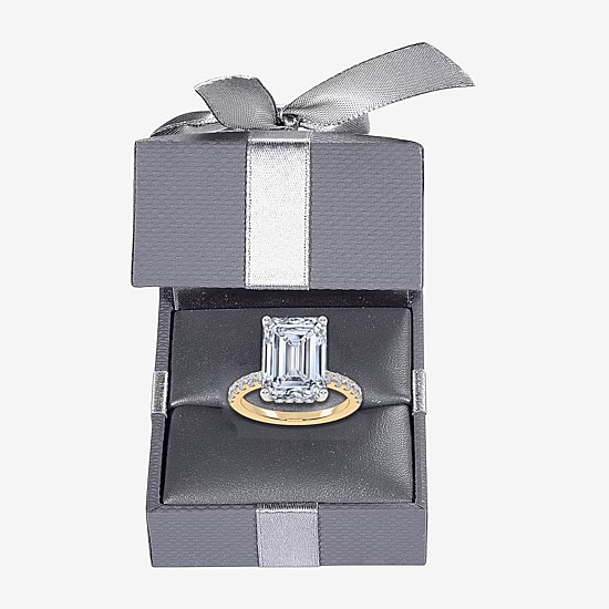 Womens 5 1/2 CT. T.W. Lab Grown White Diamond 14K Gold Side Stone Engagement Ring