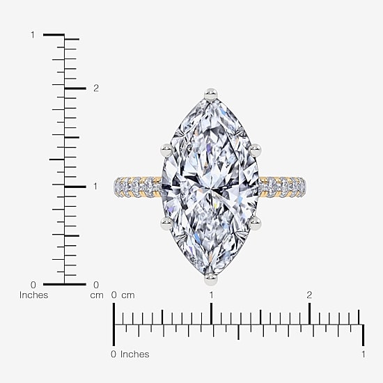 Womens 5 1/2 CT. T.W. Lab Grown White Diamond 14K Gold Marquise Side Stone Engagement Ring