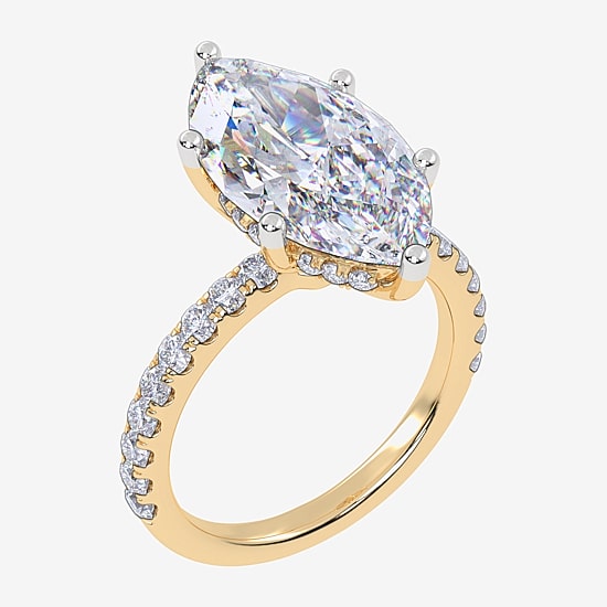Womens 5 1/2 CT. T.W. Lab Grown White Diamond 14K Gold Marquise Side Stone Engagement Ring