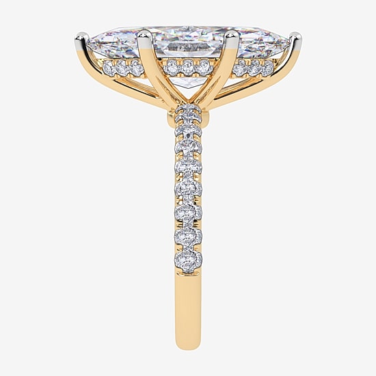 Womens 5 1/2 CT. T.W. Lab Grown White Diamond 14K Gold Marquise Side Stone Engagement Ring