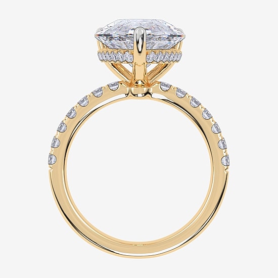 Womens 5 1/2 CT. T.W. Lab Grown White Diamond 14K Gold Pear Side Stone Engagement Ring