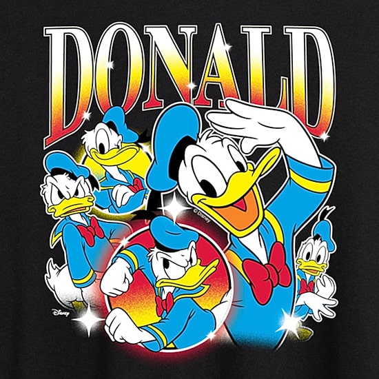Disney Womens Juniors Crew Neck Short Sleeve Oversized Donald Duck Mickey and Friends Graphic T-Shirt