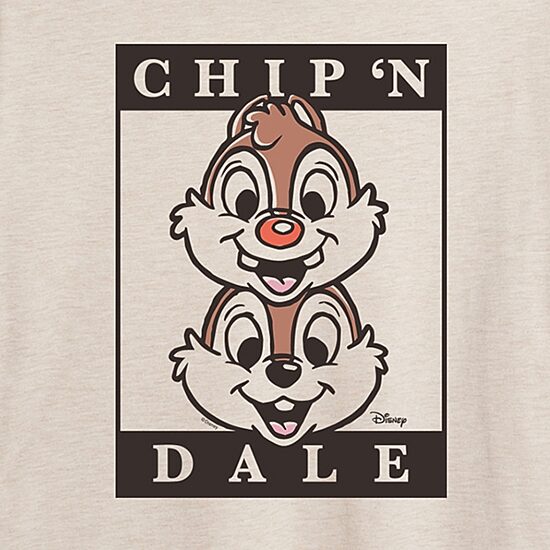 Disney Chip N Dale Tee Womens Juniors Crew Neck Short Sleeve Oversized Graphic T-Shirt