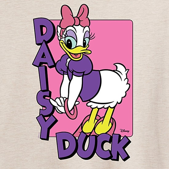 Disney Womens Juniors Crew Neck Short Sleeve Oversized Daisy Duck Mickey and Friends Graphic T-Shirt
