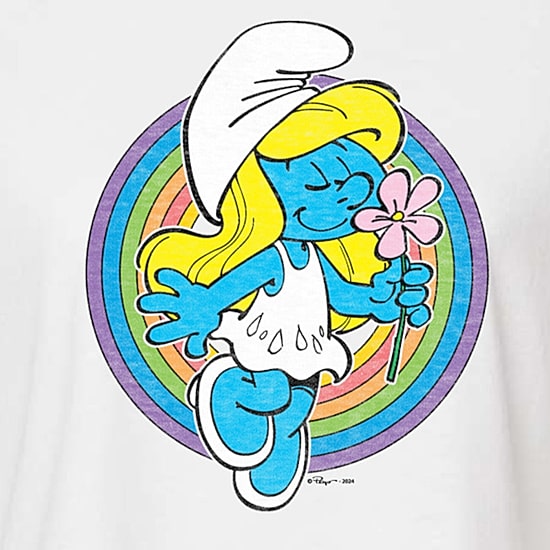Womens Juniors Crew Neck Short Sleeve Regular Fit Smurfs Graphic T-Shirt