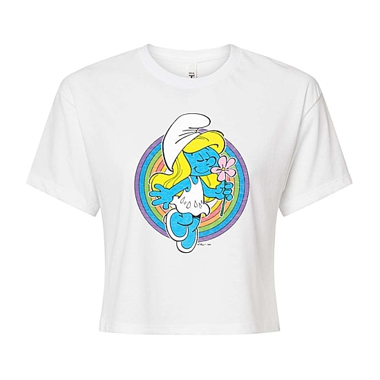 Womens Juniors Crew Neck Short Sleeve Regular Fit Smurfs Graphic T-Shirt