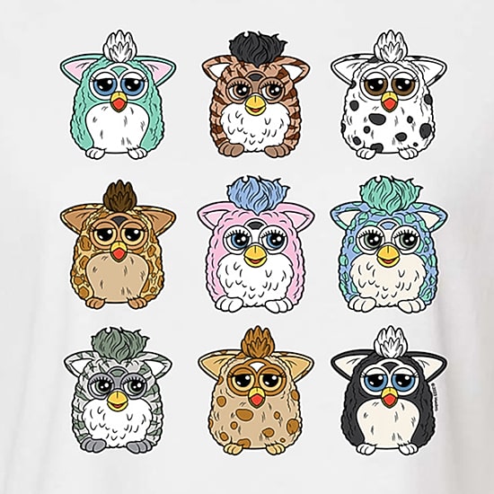 Furby Cropped Tee Womens Juniors Crew Neck Short Sleeve Regular Fit Graphic T-Shirt