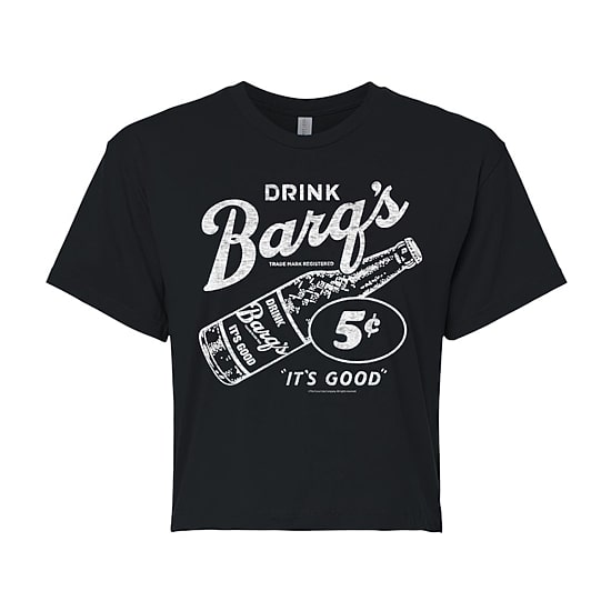 Barq'S Rootbeer Cropped Tee Womens Juniors Crew Neck Short Sleeve Regular Fit Graphic T-Shirt