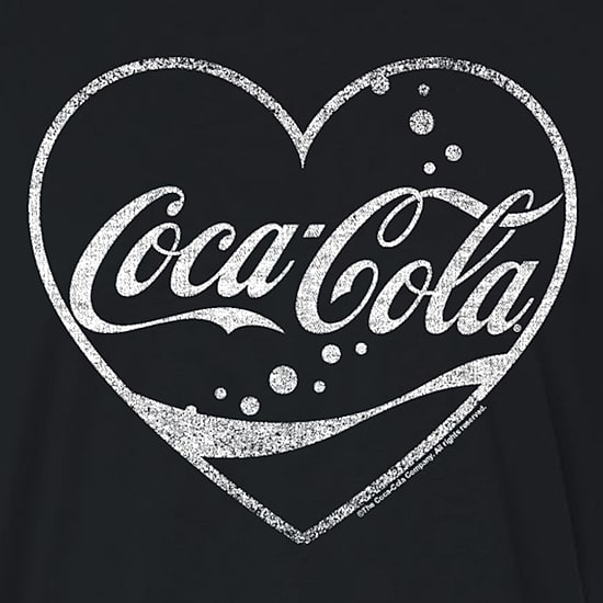 Coca-Cola Heart Cropped Tee Womens Juniors Crew Neck Short Sleeve Regular Fit Graphic T-Shirt