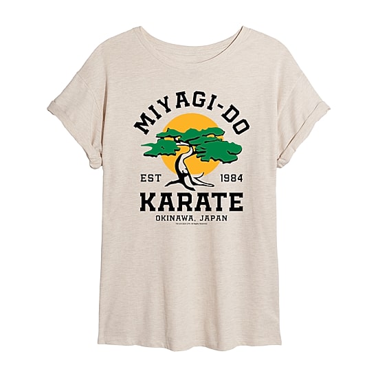 Karate Kid Miyagi Tee Womens Juniors Crew Neck Short Sleeve Oversized Graphic T-Shirt