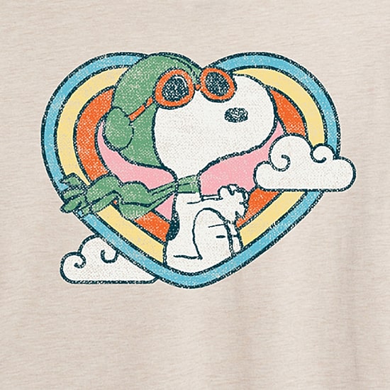 Fly Like A Beagle Womens Juniors Crew Neck Short Sleeve Oversized Peanuts Snoopy Graphic T-Shirt